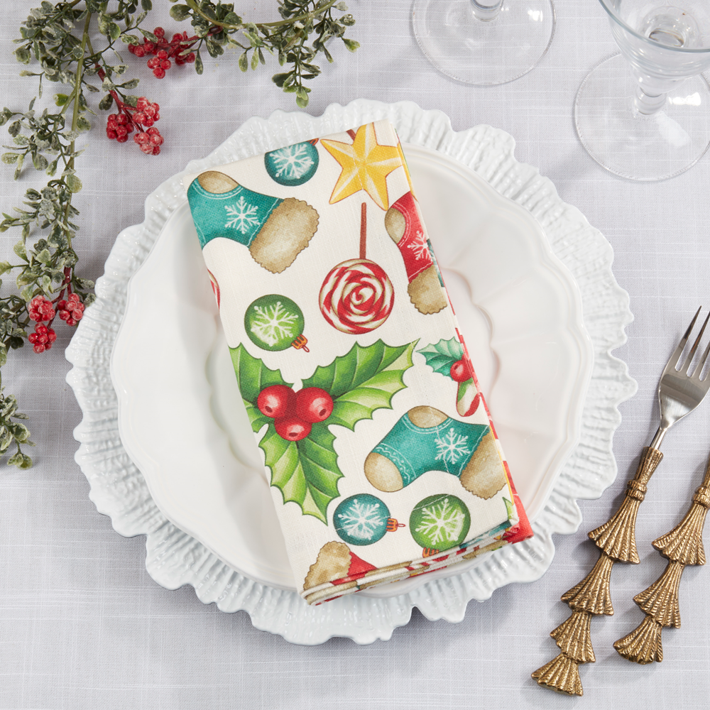 408 - Christmas Design 20" Cotton Napkin