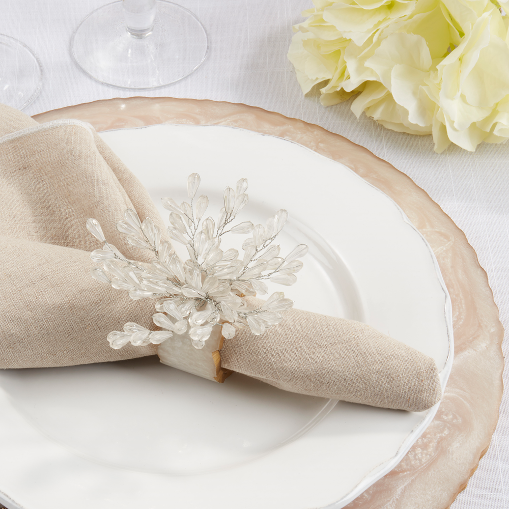 Clear Beaded & Resin Napkin Ring