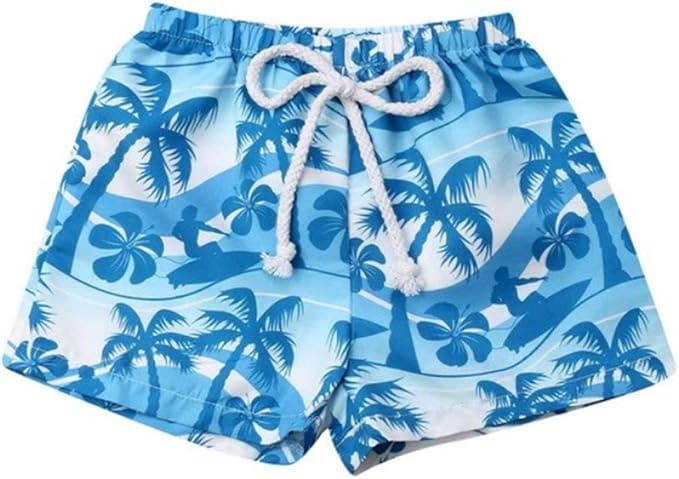Blue Tropical Toddler Boy Swim Shorts