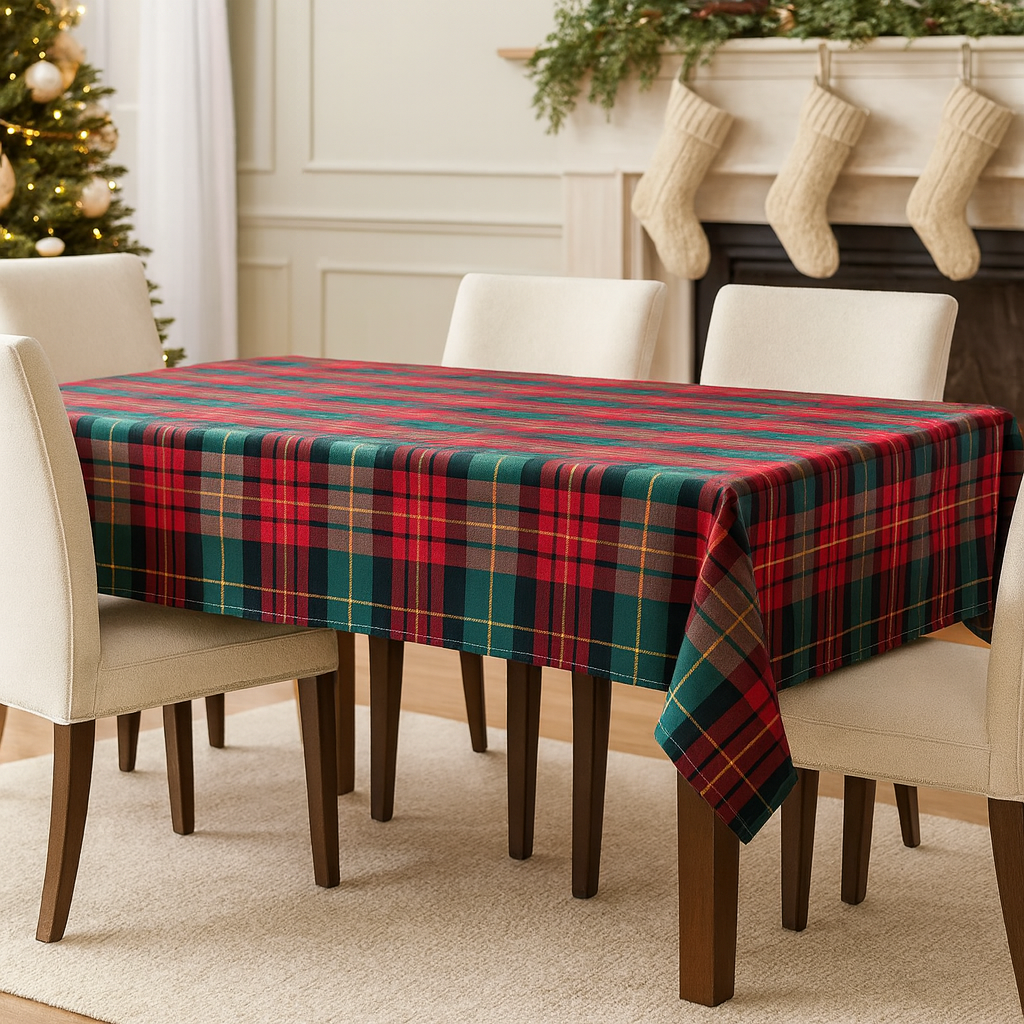 Classic Tartan Plaid Holiday Tablecloth