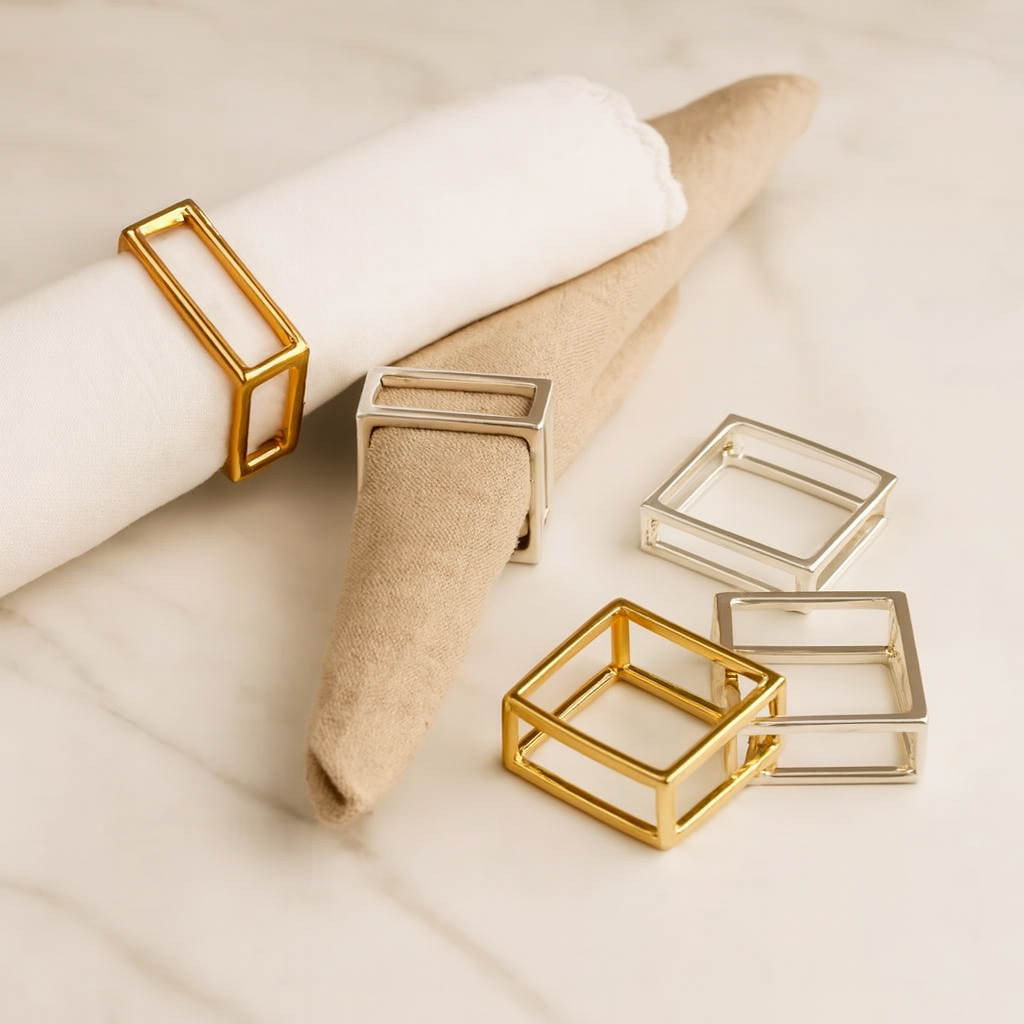 Minimalist Square Metal Frame Napkin Ring