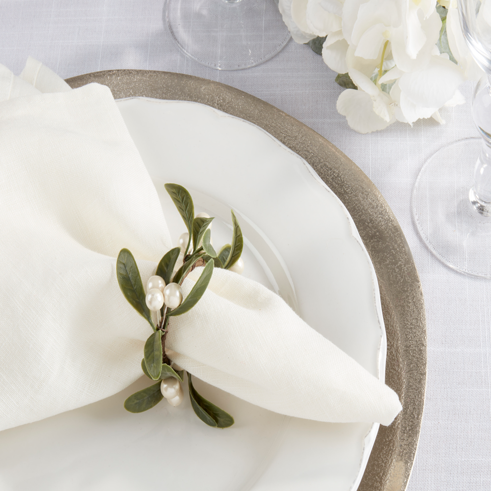 Mistletoe Green Napkin Ring Holder