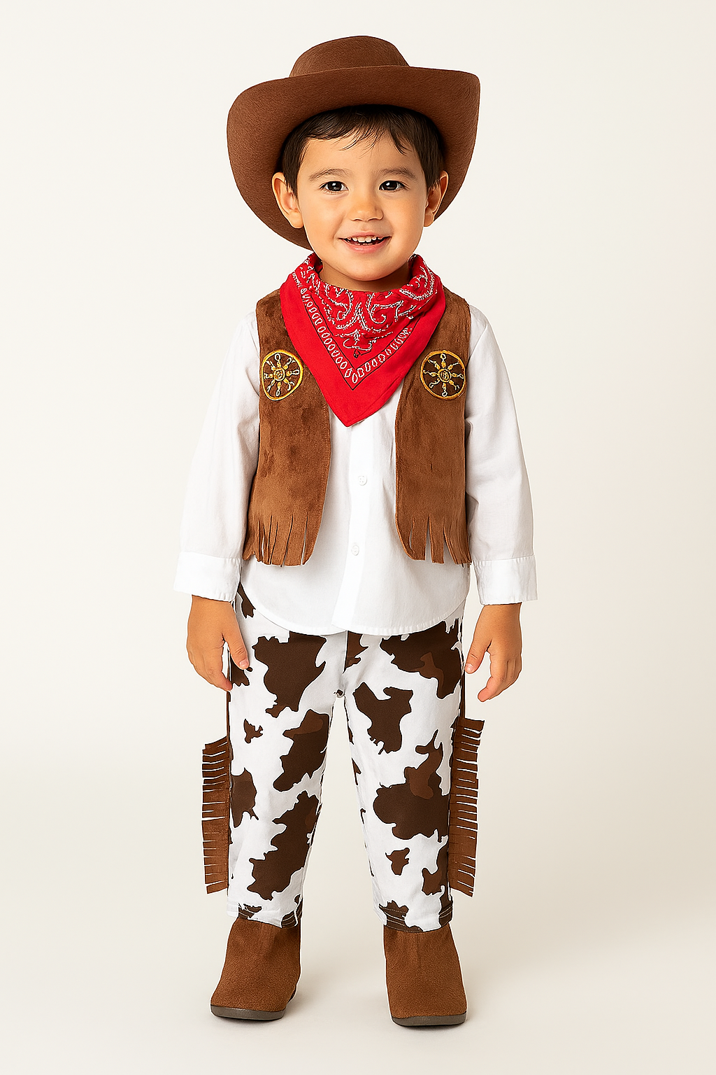 Brown Cowboy 5pcs Costume Outfit
