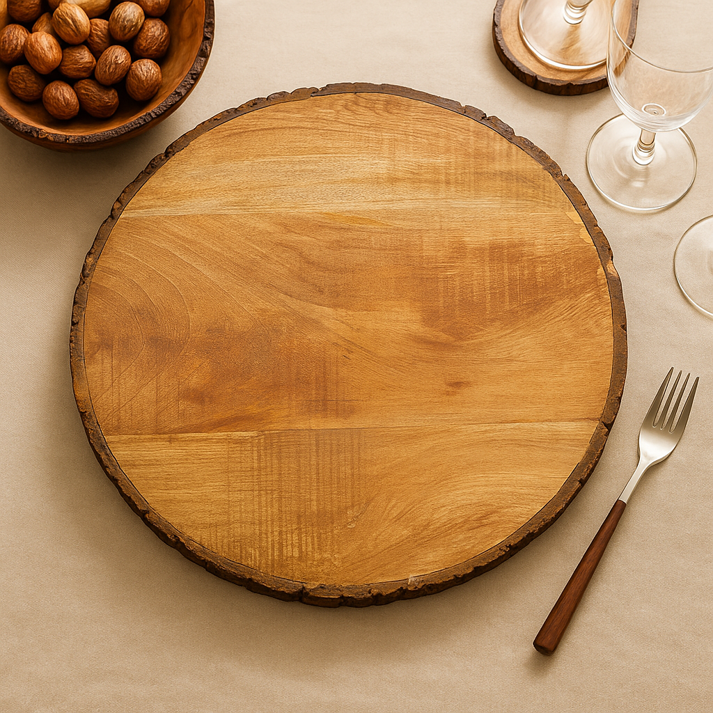 Bark Edge Wood Grain 14" Charger Plate