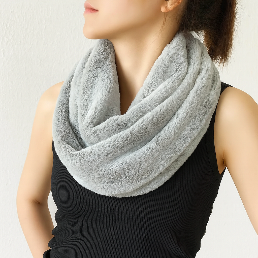 Taupe Faux Fur Ultra Soft Infinity Scarf