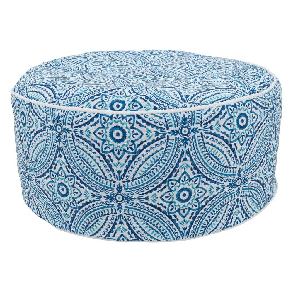 PU1932 - Blue Kaleidoscope Outdoor Inflatable Ottoman