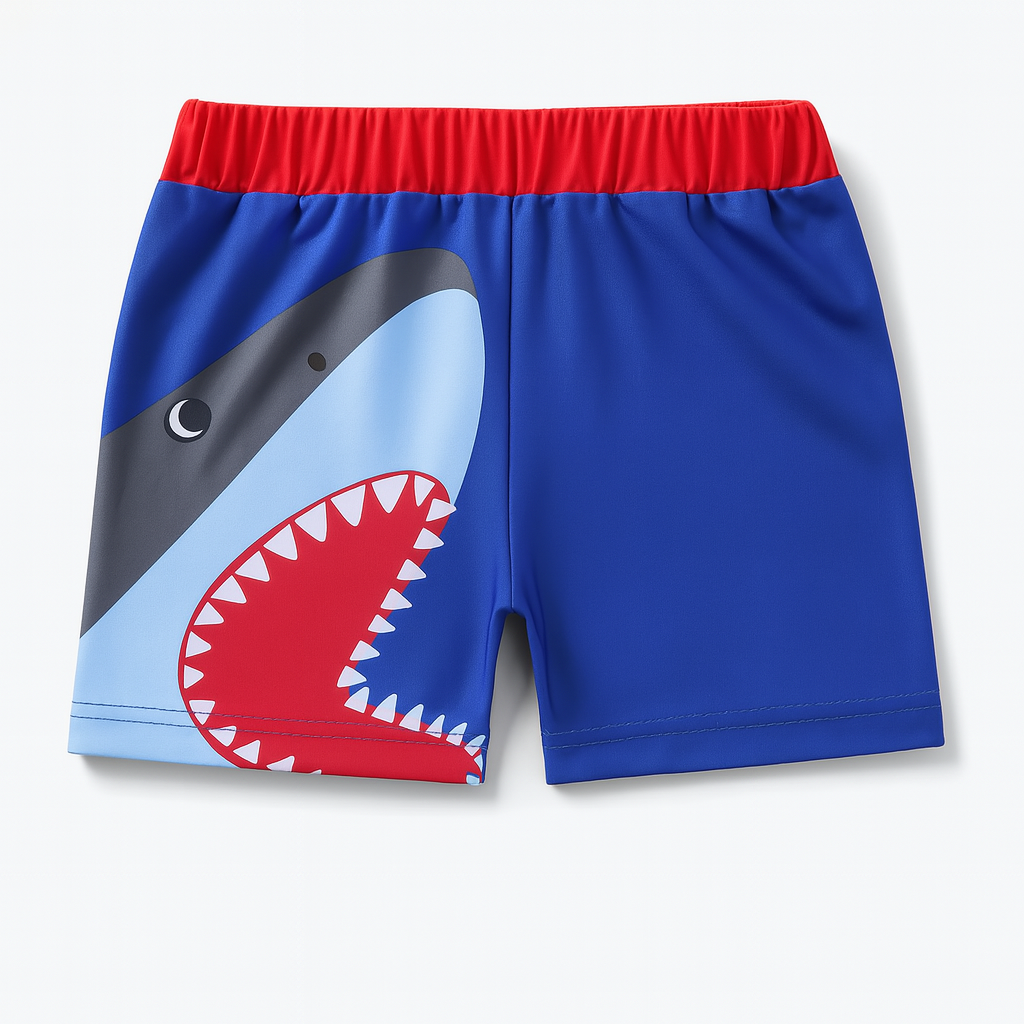 Dark Blue Shark Toddler Boy Swim Shorts
