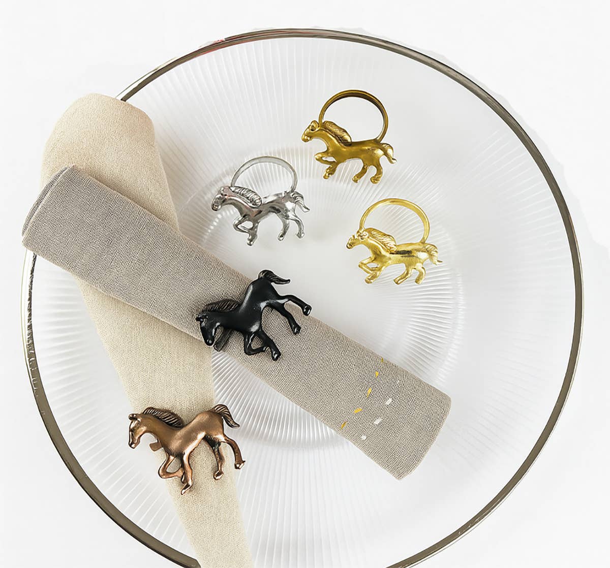 Horse Metal Napkin Ring Holder