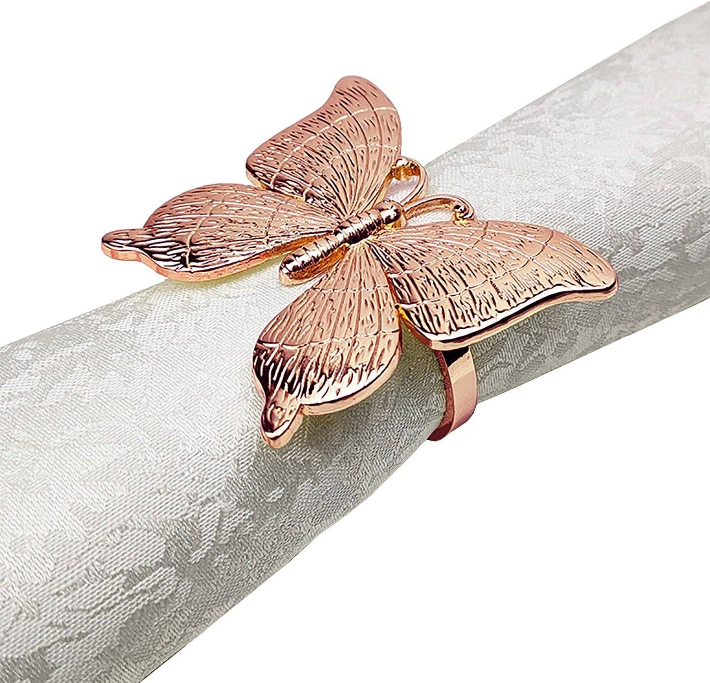 Rose Gold Butterfly Metal Napkin Ring