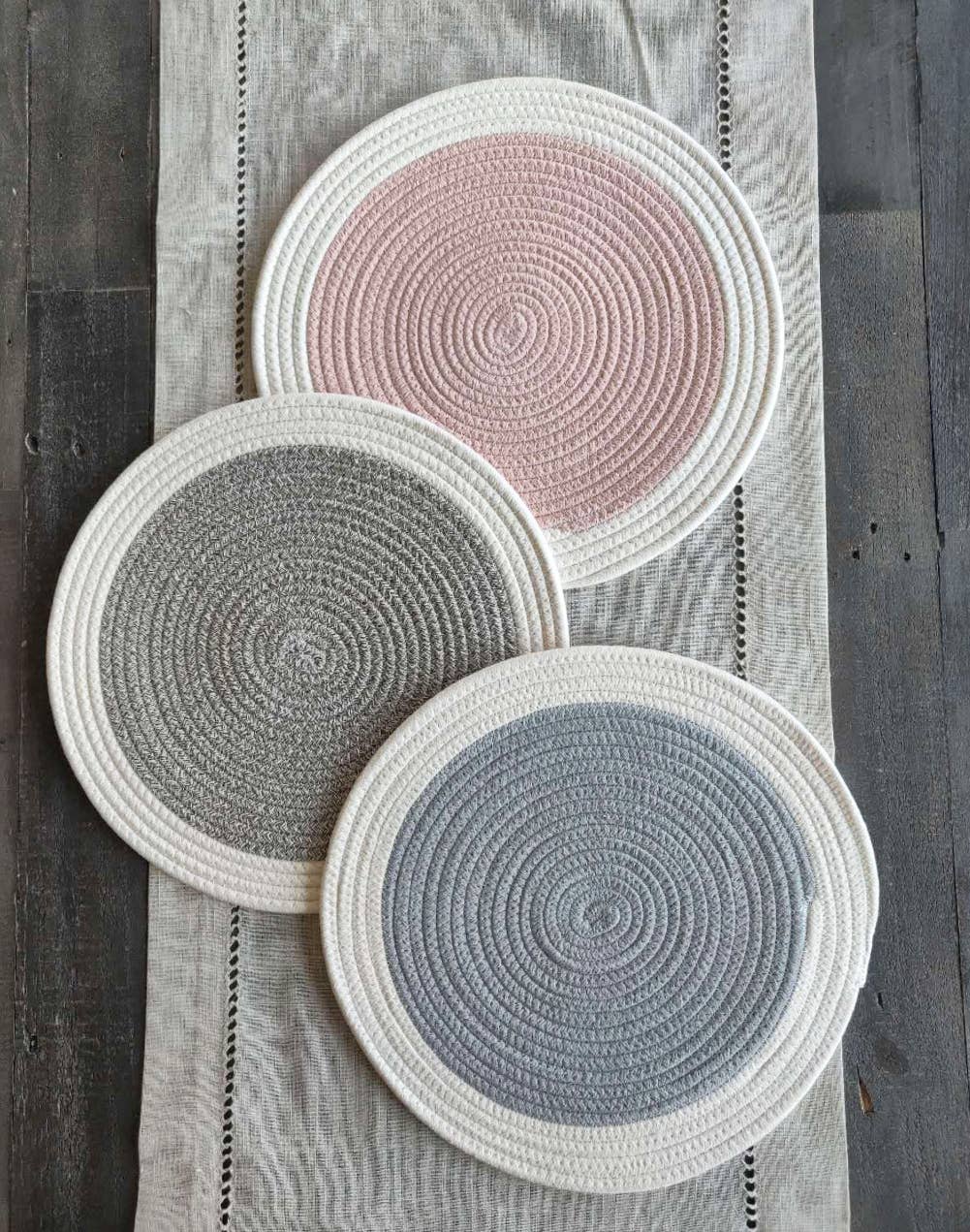 PM0037 - Two-Tone Woven Braided Reversible Cotton Blend Placemat