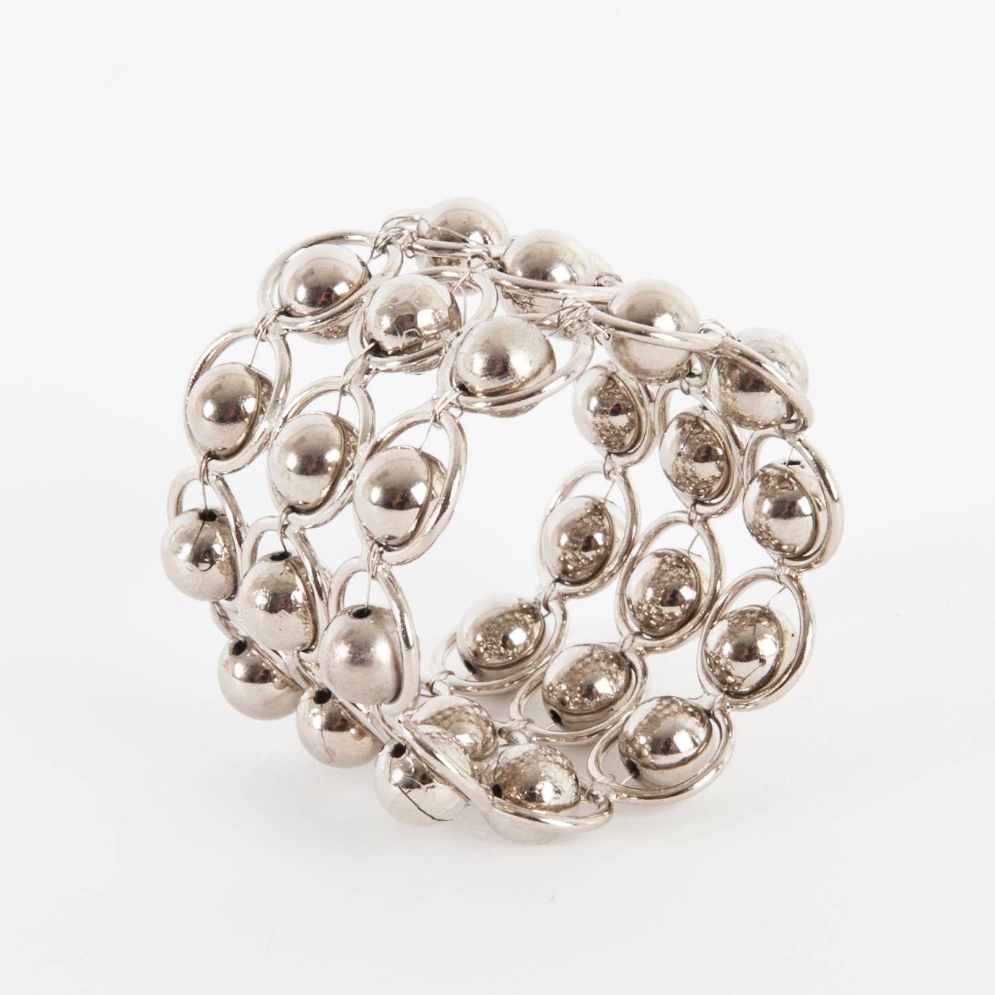 NR37 - Silver 3-Link Design Napkin Ring