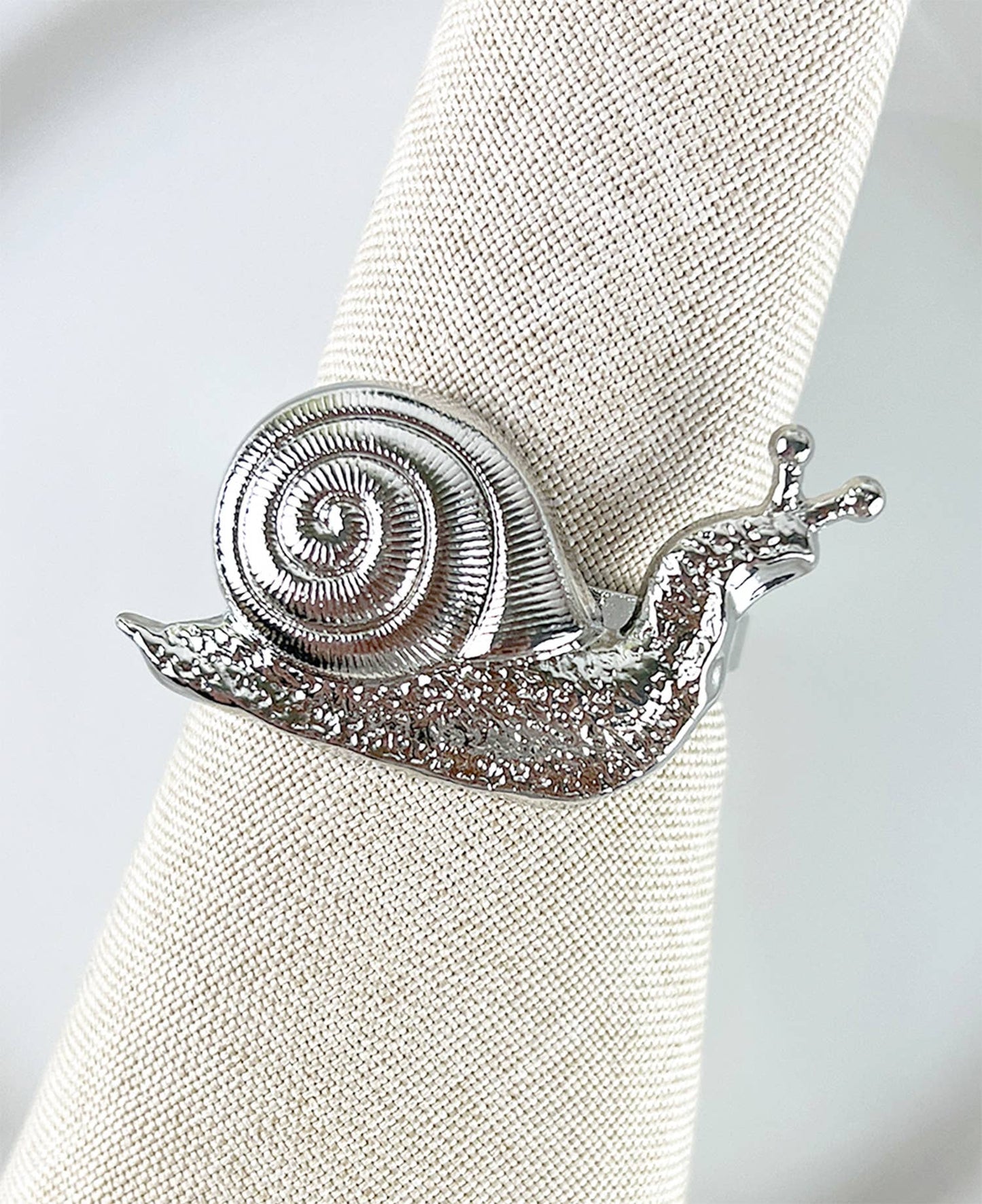 Silver Snail Metal Napkin Ring Holder