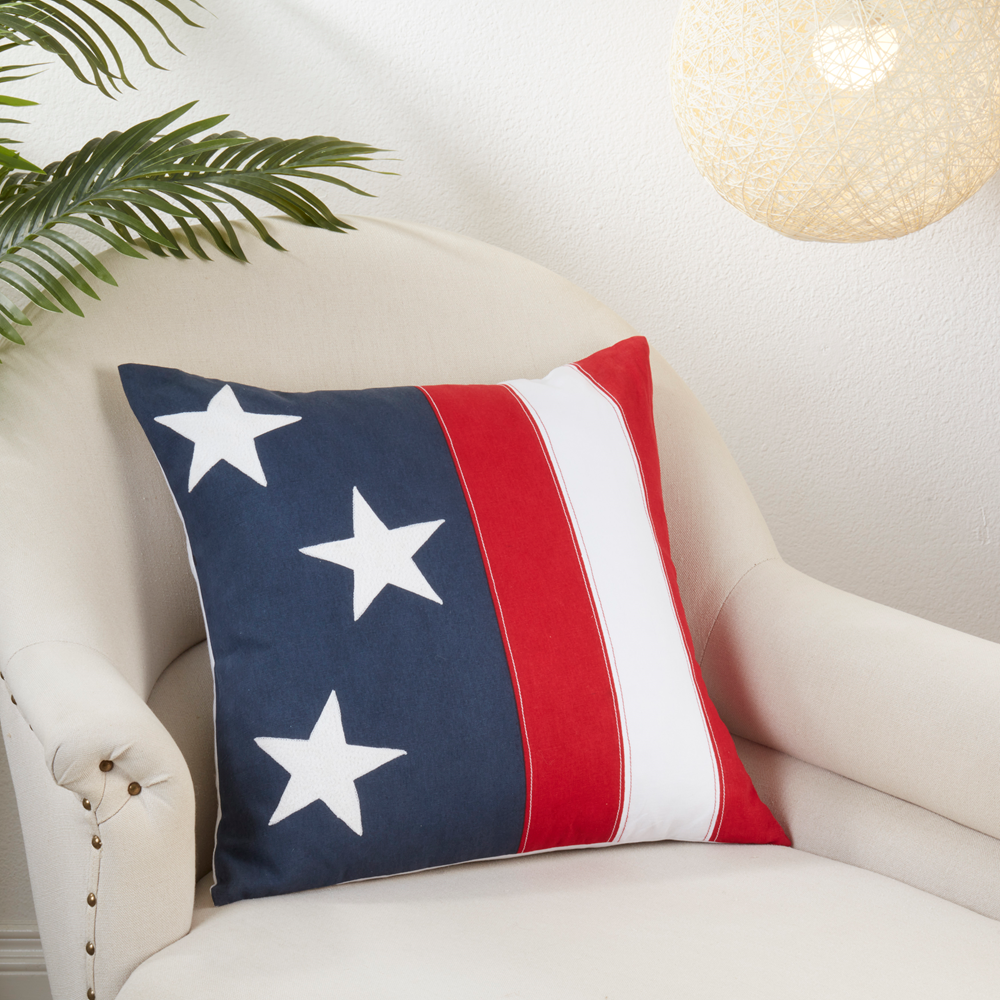 1705 - American Flag 20" Cotton Throw Pillow