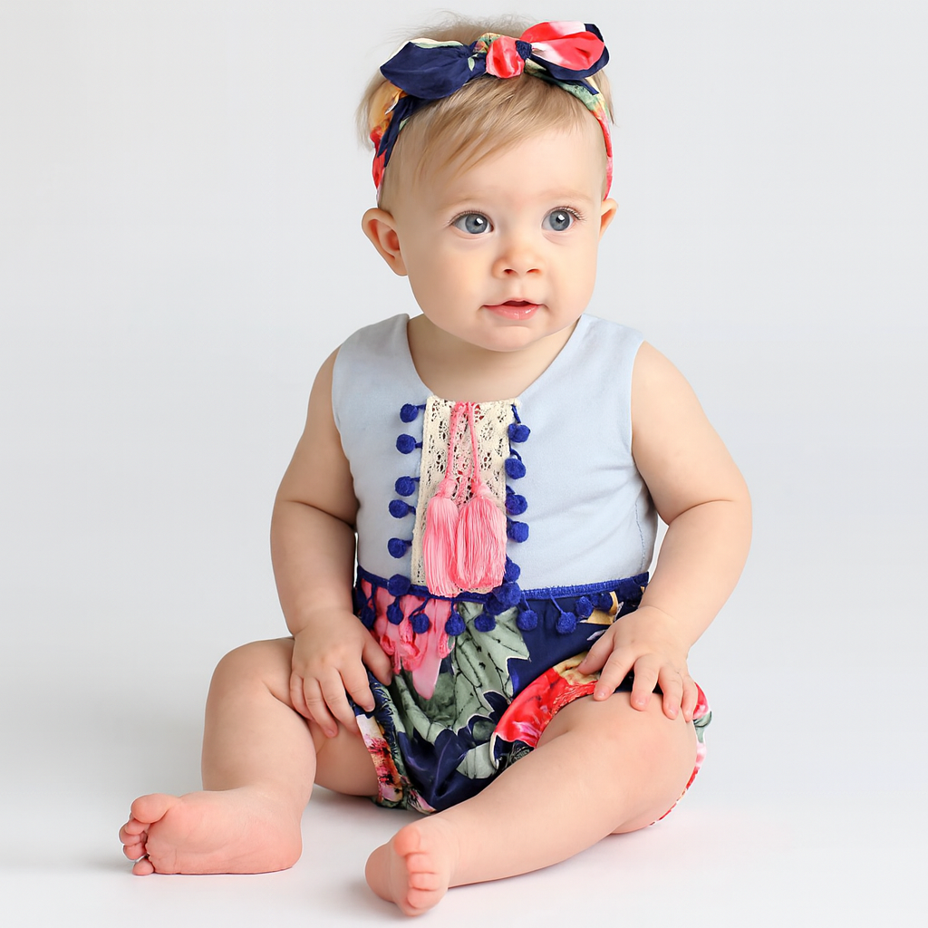 Flower Cotton Sunsuit Romper