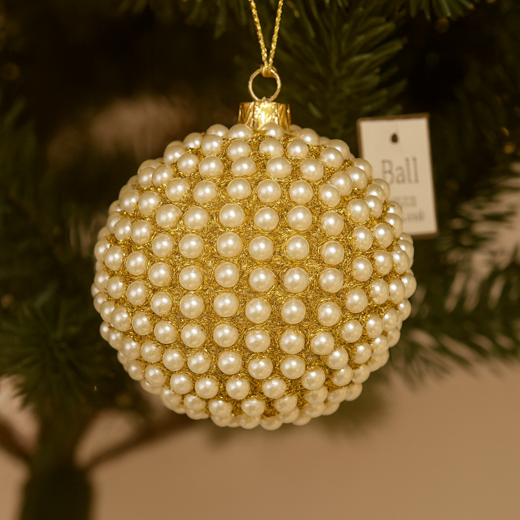Jute Pearl Christmas Tree 3" Ball Ornament