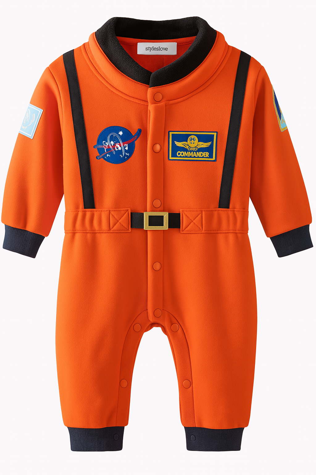 Orange Astronaut Fleece Baby Costume Jumpsuit