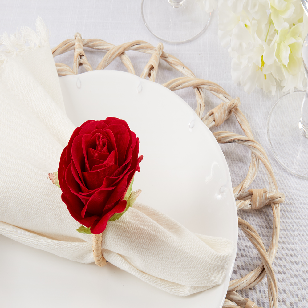 Red Rose Flower Napkin Ring
