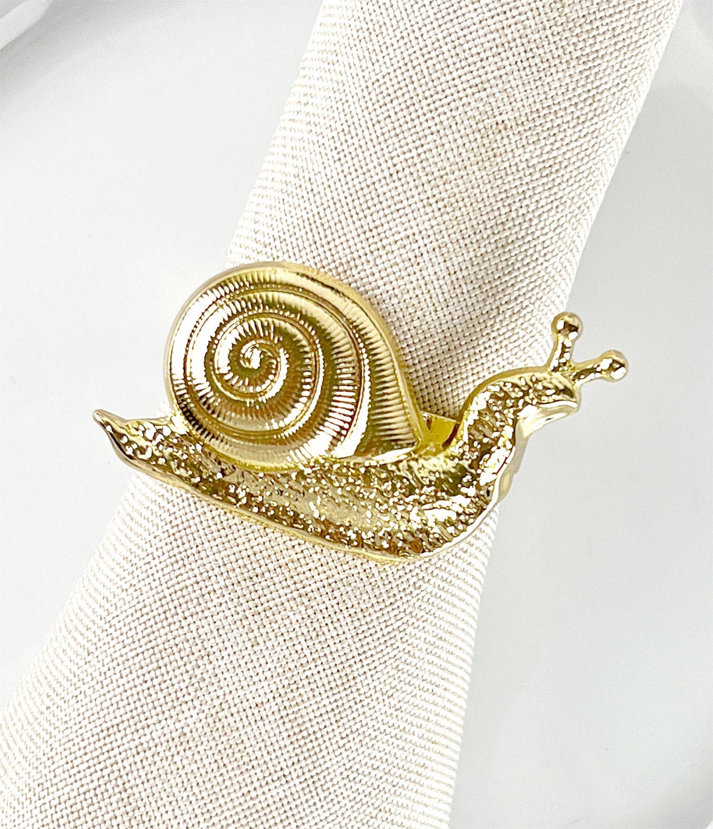 Gold Snail Metal Napkin Ring Holder