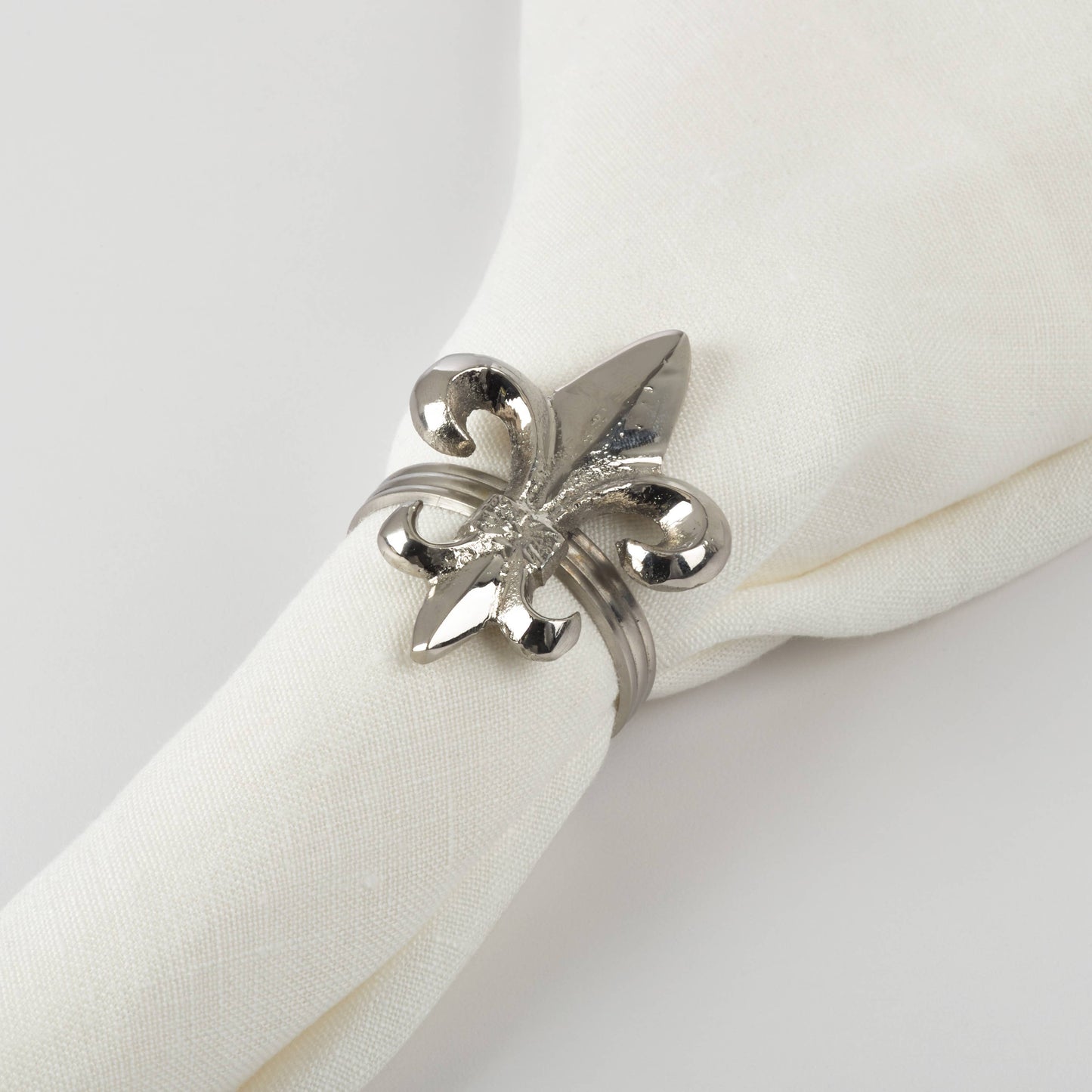 Silver Fleur De Lis Metal Napkin Ring