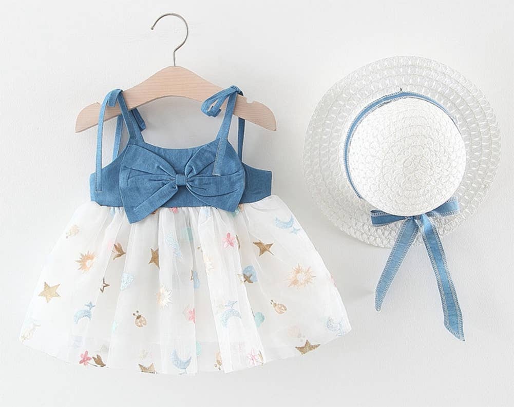 Stardom Denim Tutu Baby Girl Dress & Matching Hat