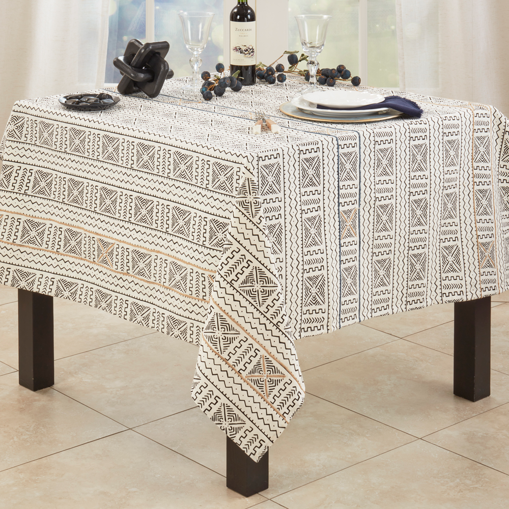 663 - Mudcloth Cotton 57" Square Tablecloth