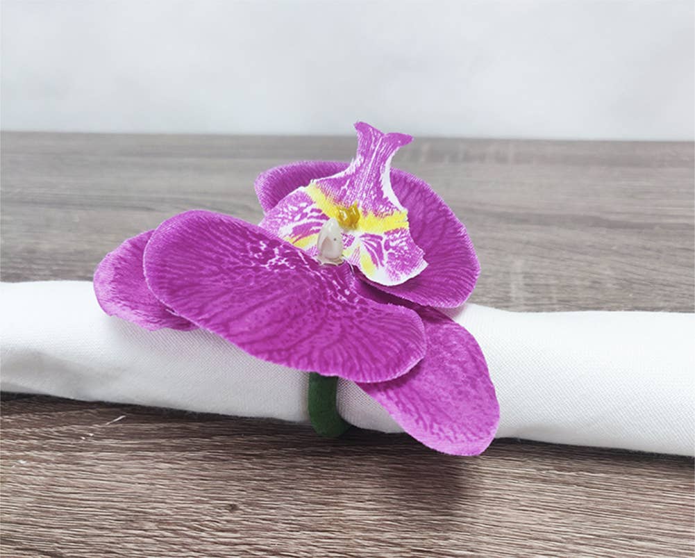 Purple Handmade Orchid Flower Napkin Ring