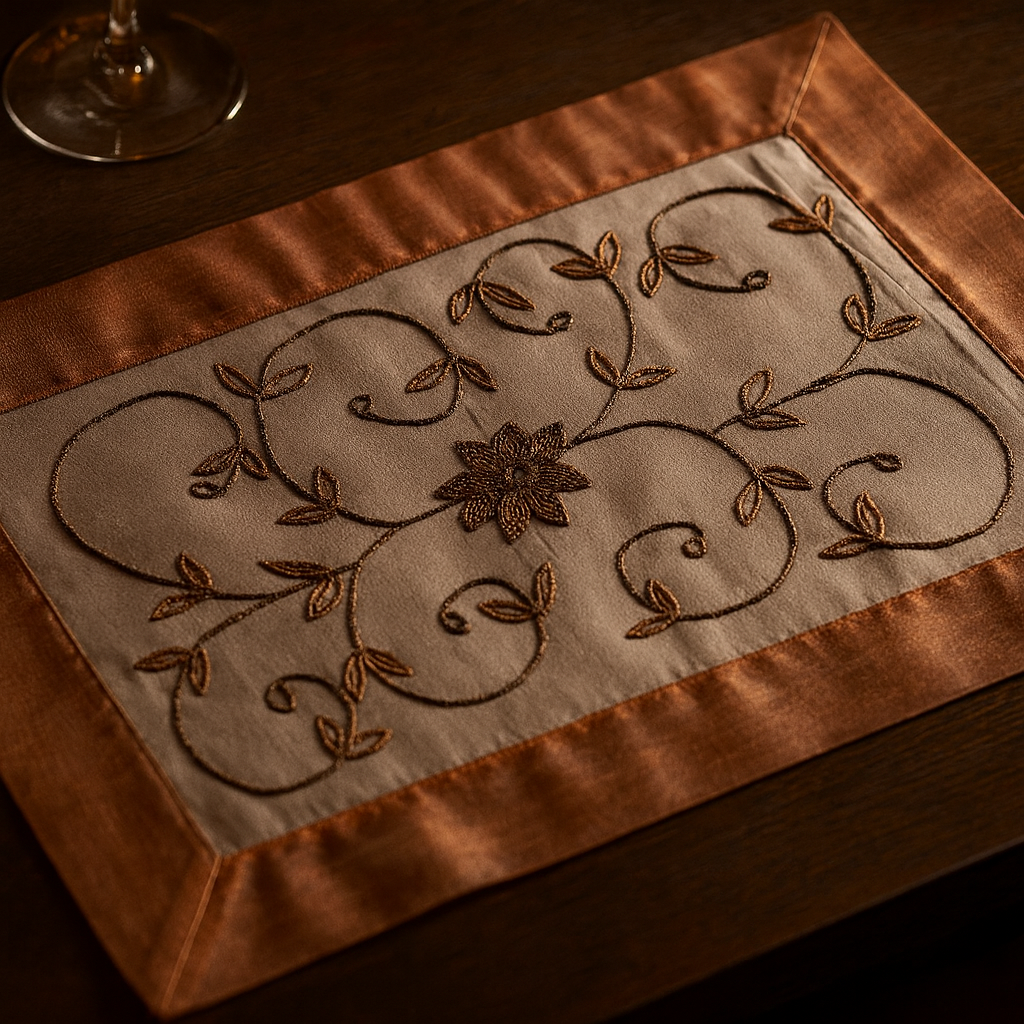 Copper Beaded Flower 14"x20" Placemat