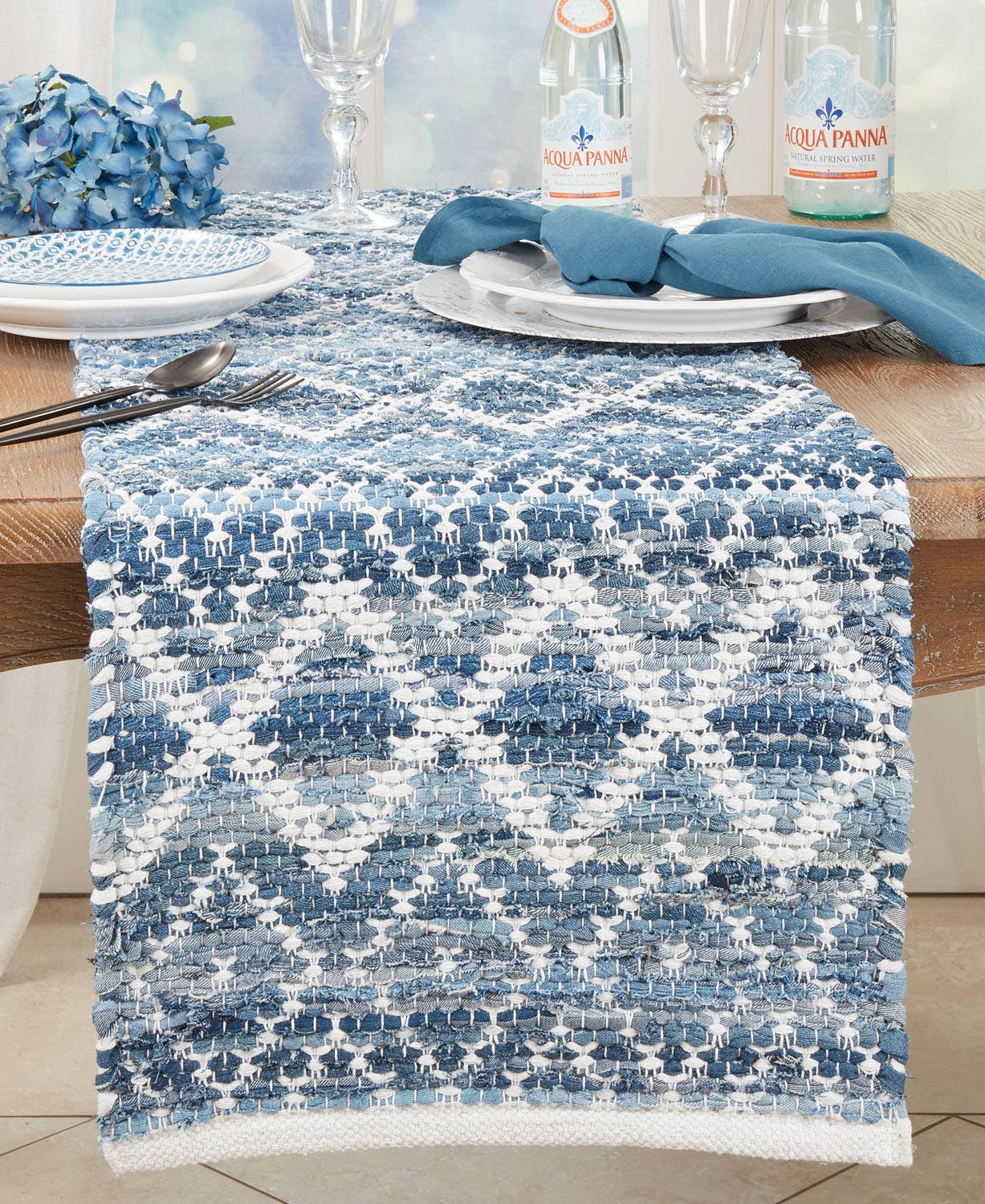 1727 - Diamond Chindi 16x72 Cotton Table Runner
