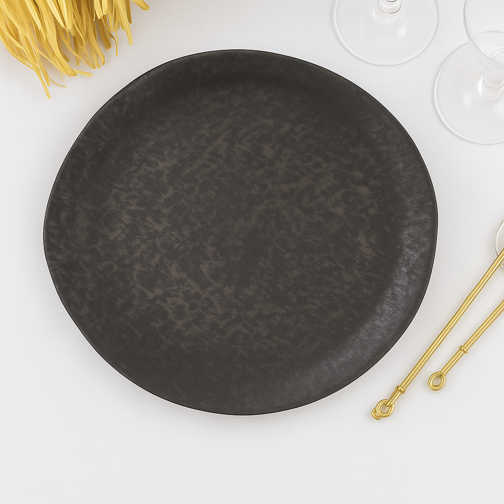 Graphite Brushed Aluminum 13" Round Charger Plate