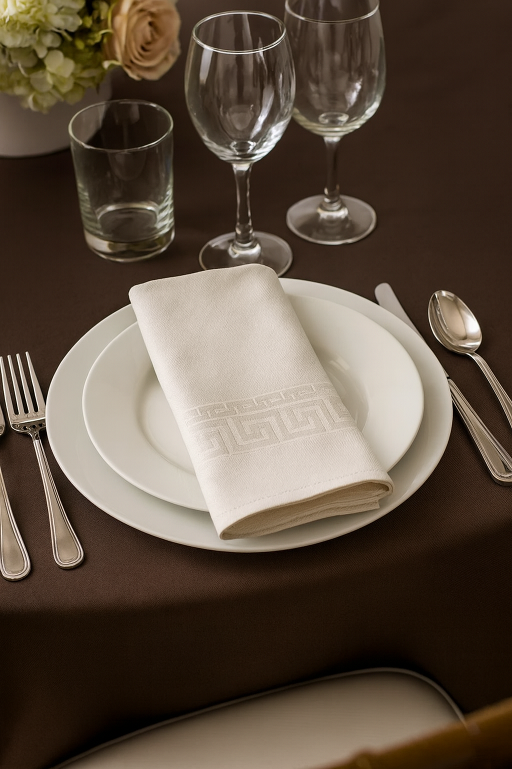 DM002 - Oyster Key Design Damask Cotton 21" Dinner Napkin