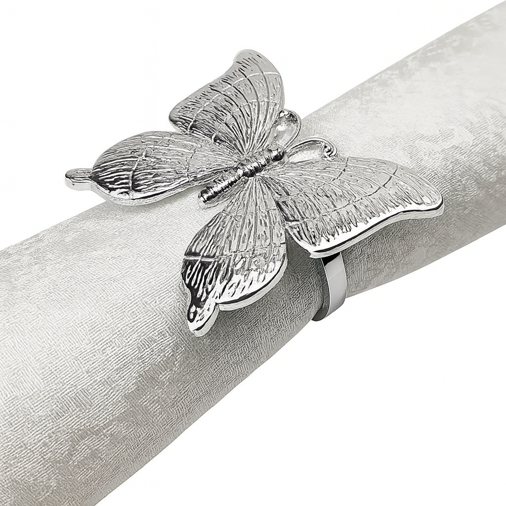 Silver Butterfly Metal Napkin Ring