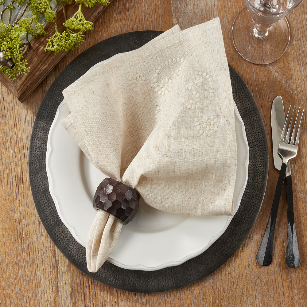 001 - Swirl Embroidered 20" Cloth Dinner Napkin
