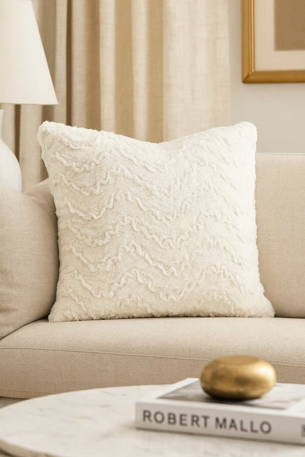 Vanilla Flush 18" Filled Decorative Throw Pillow