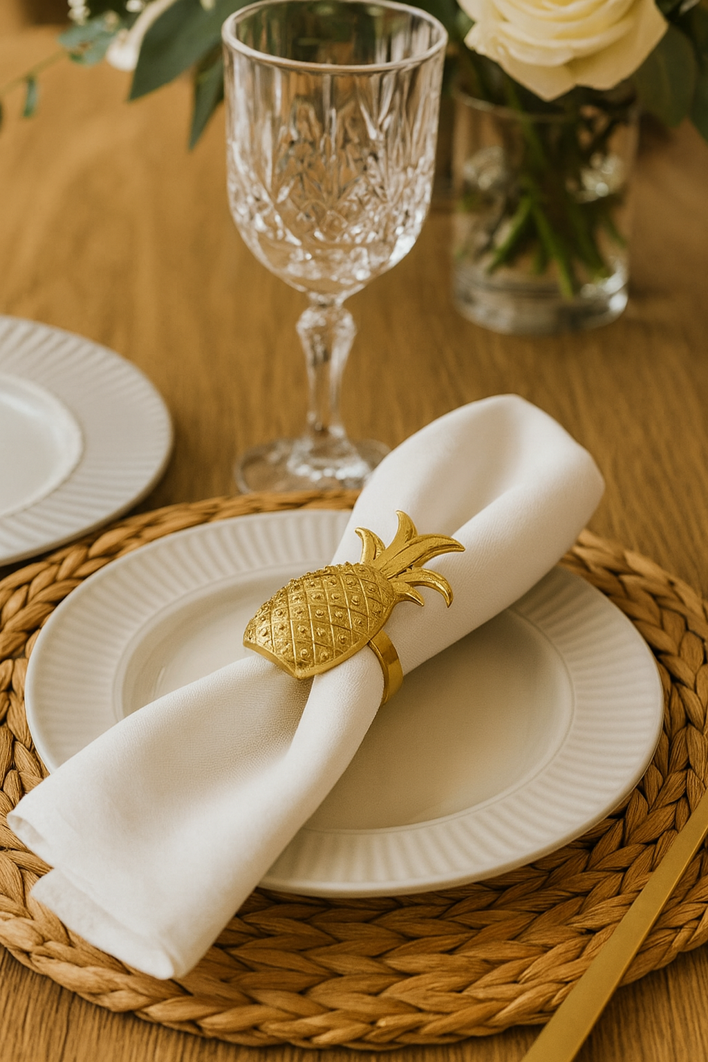 Gold Pineapple Metal Napkin Holder