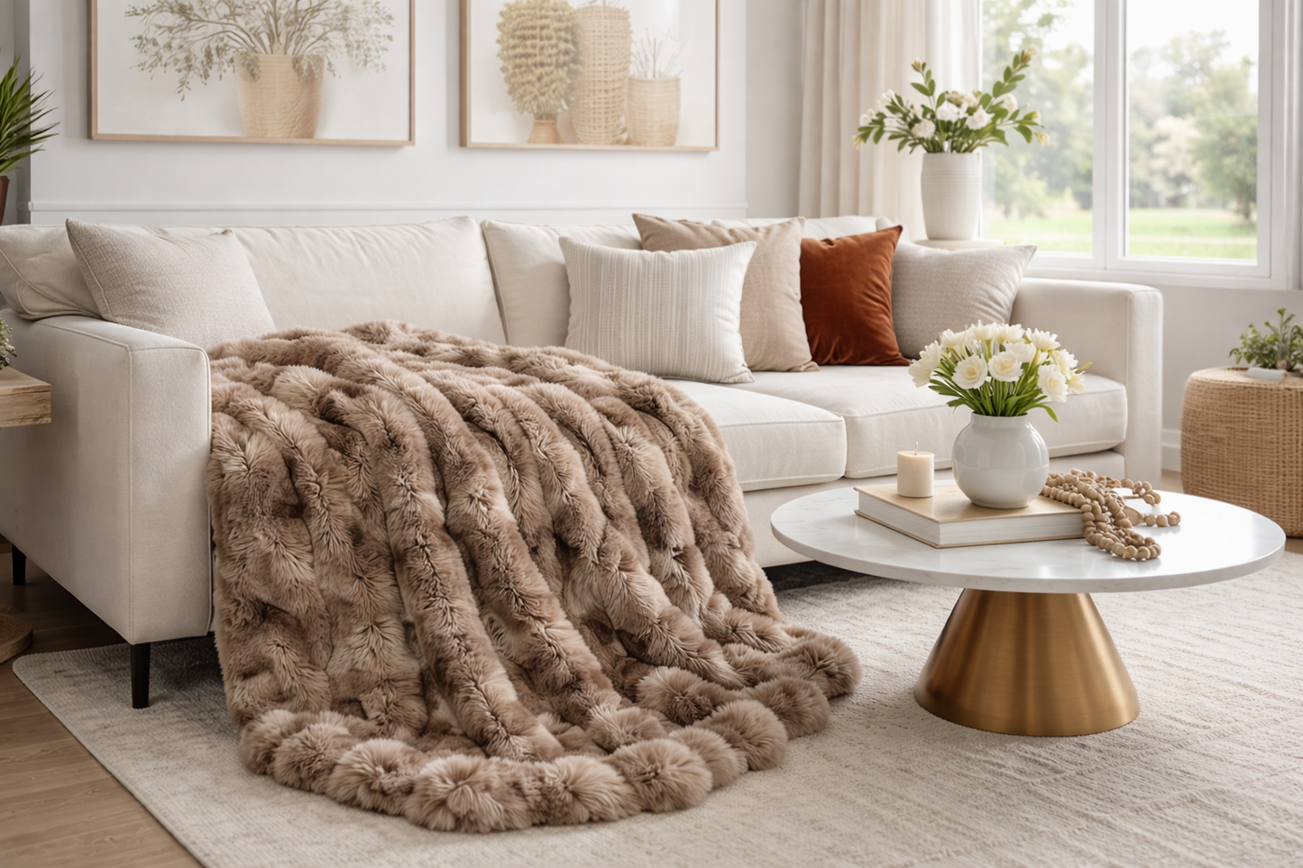 Chocolate Bubble Faux Fur Throw Blanket – 50" x 60"
