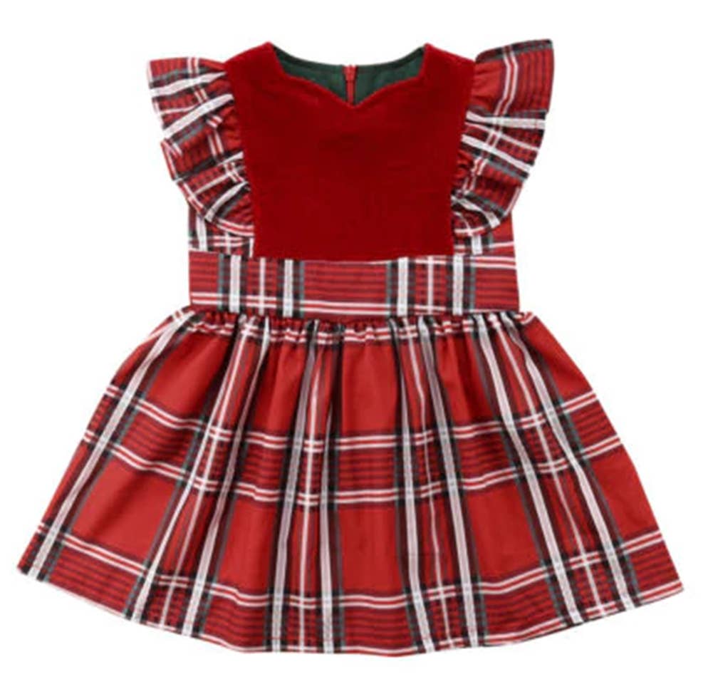 Red Holiday Plaid Girl Dress