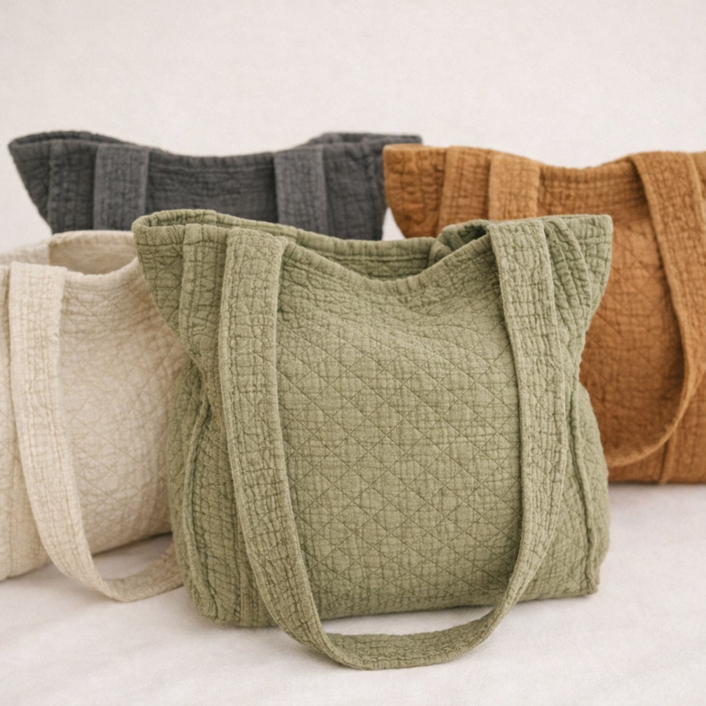 Quilted Multi-Use Cotton Tote Bag