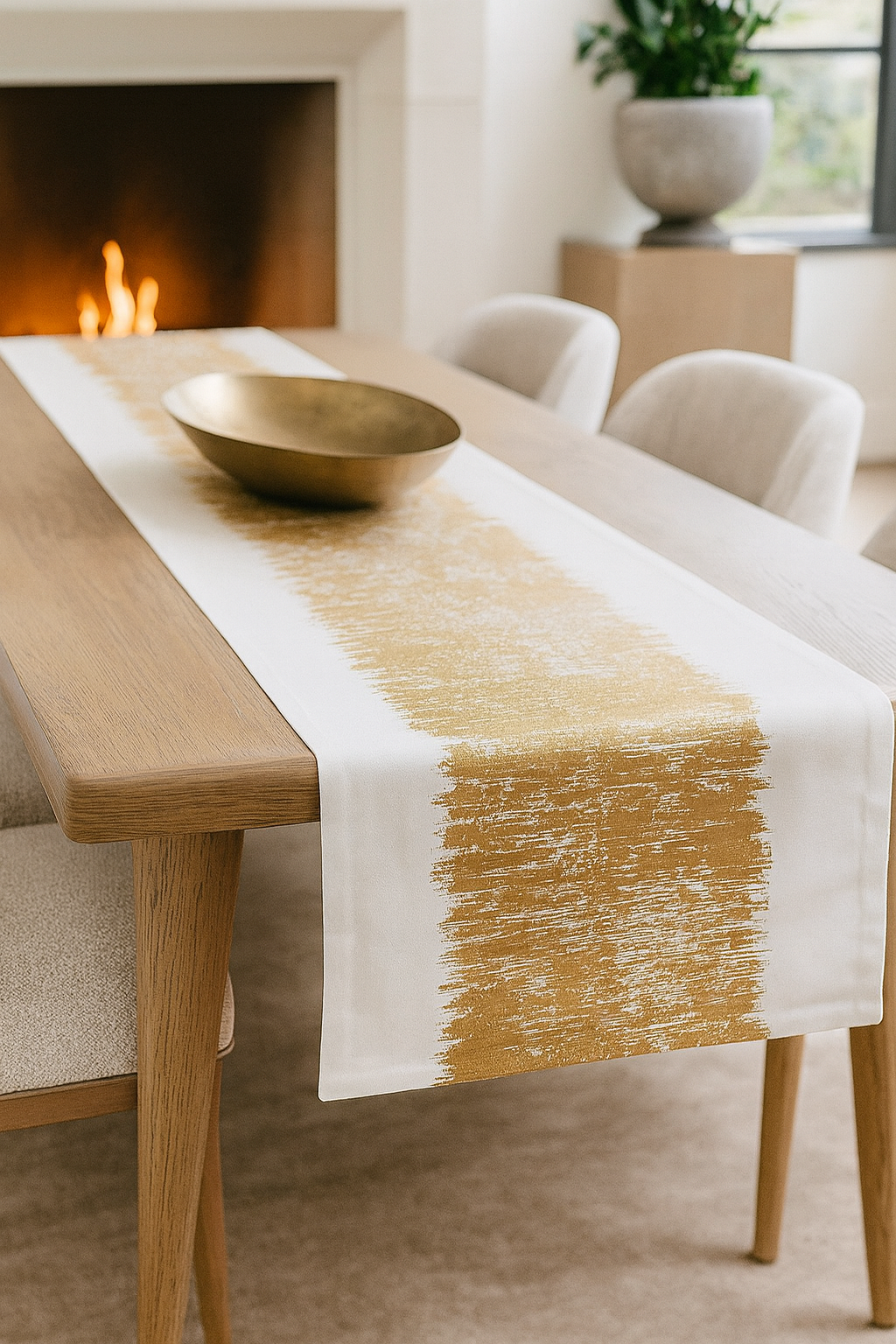 700 - Metallic Gold Cotton Table Runner