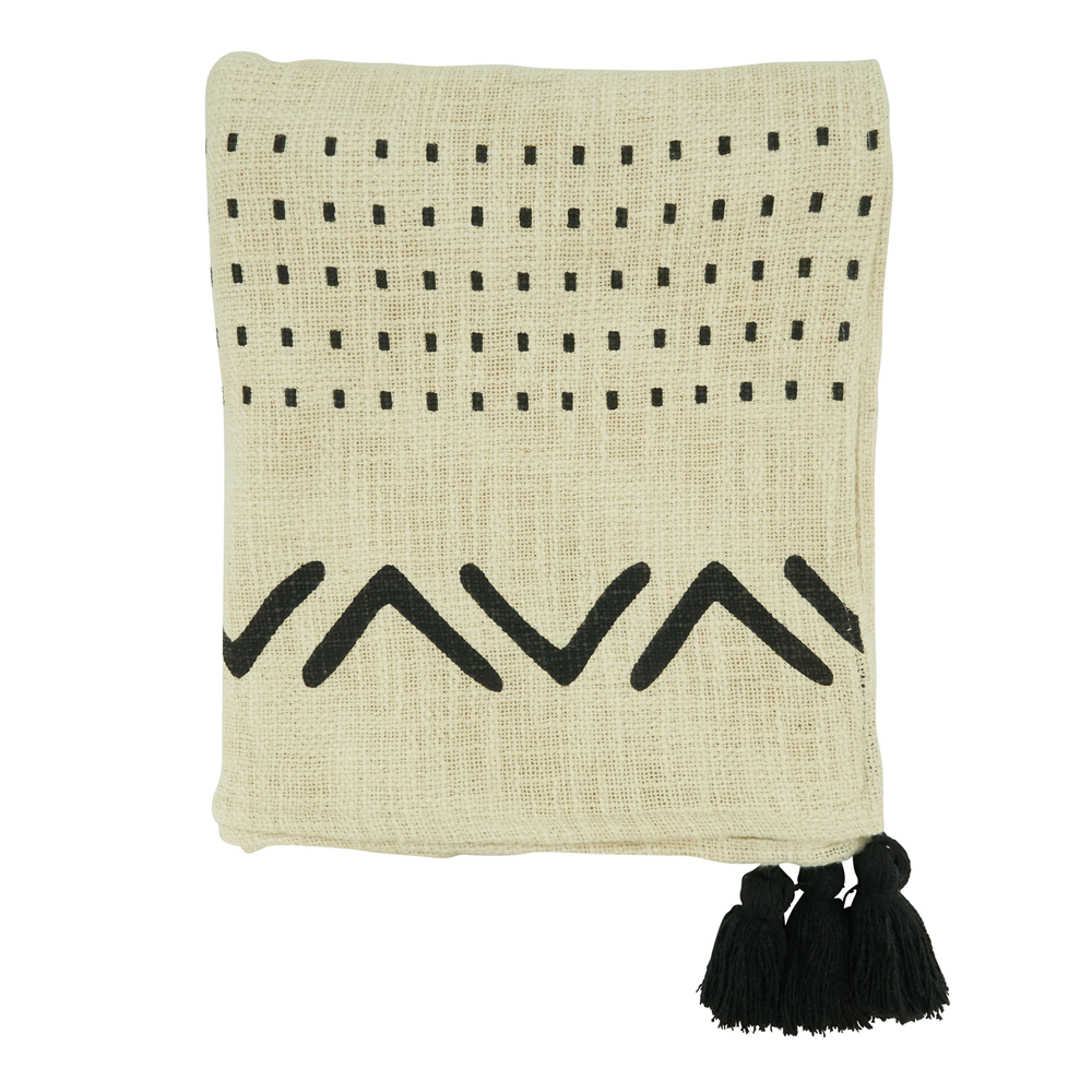 Tufted Cotton 50"x60" Throw Blanket