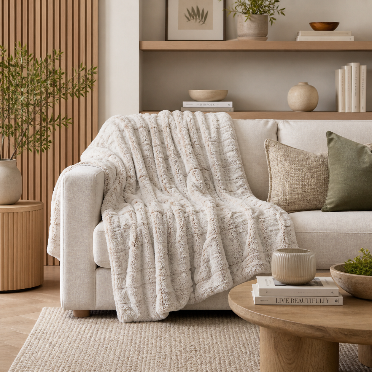 Modern Faux Fur Cozy 50"x60" Throw Blanket