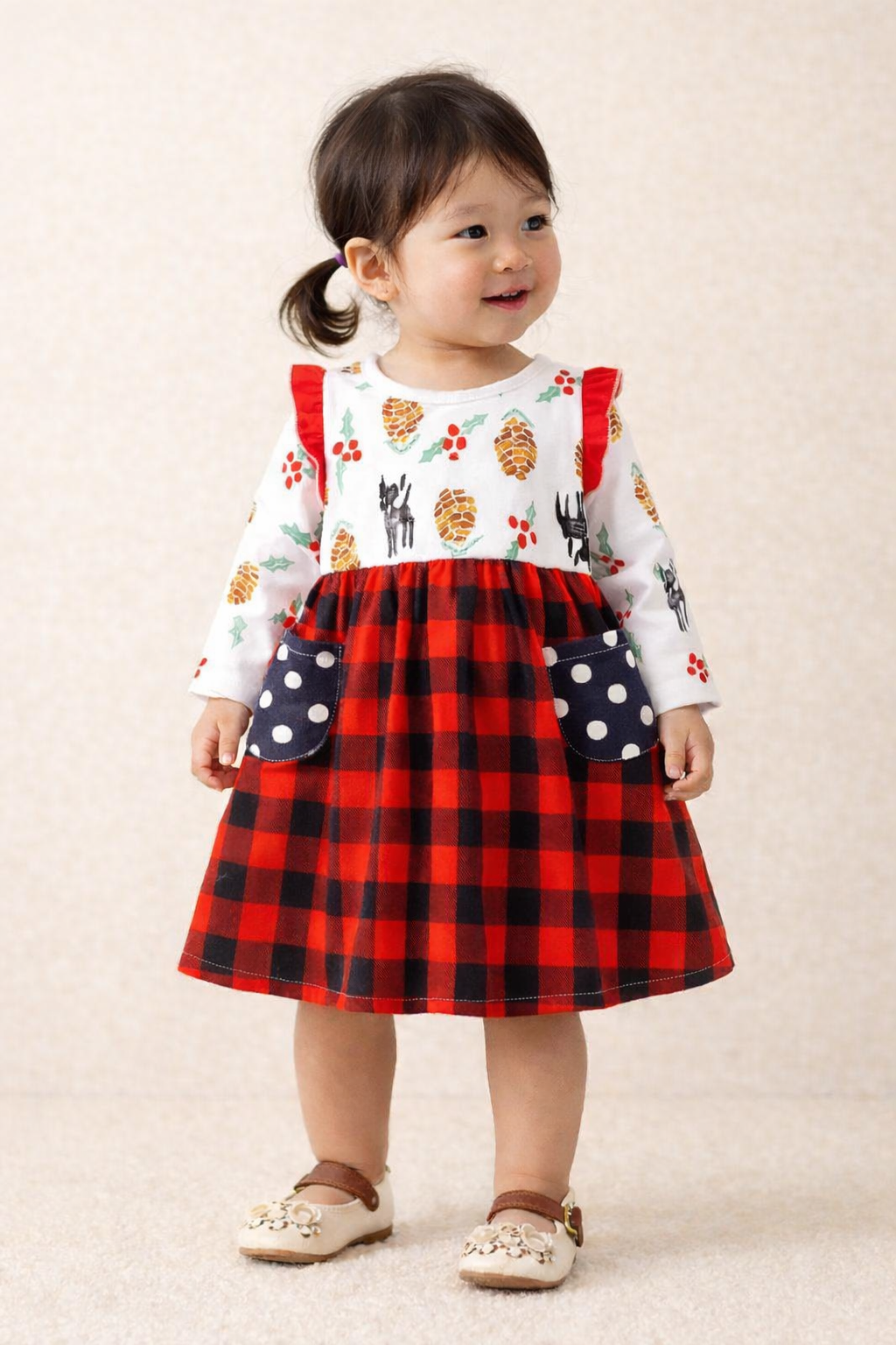 Christmas Design Plaid Toddler Girl Dress