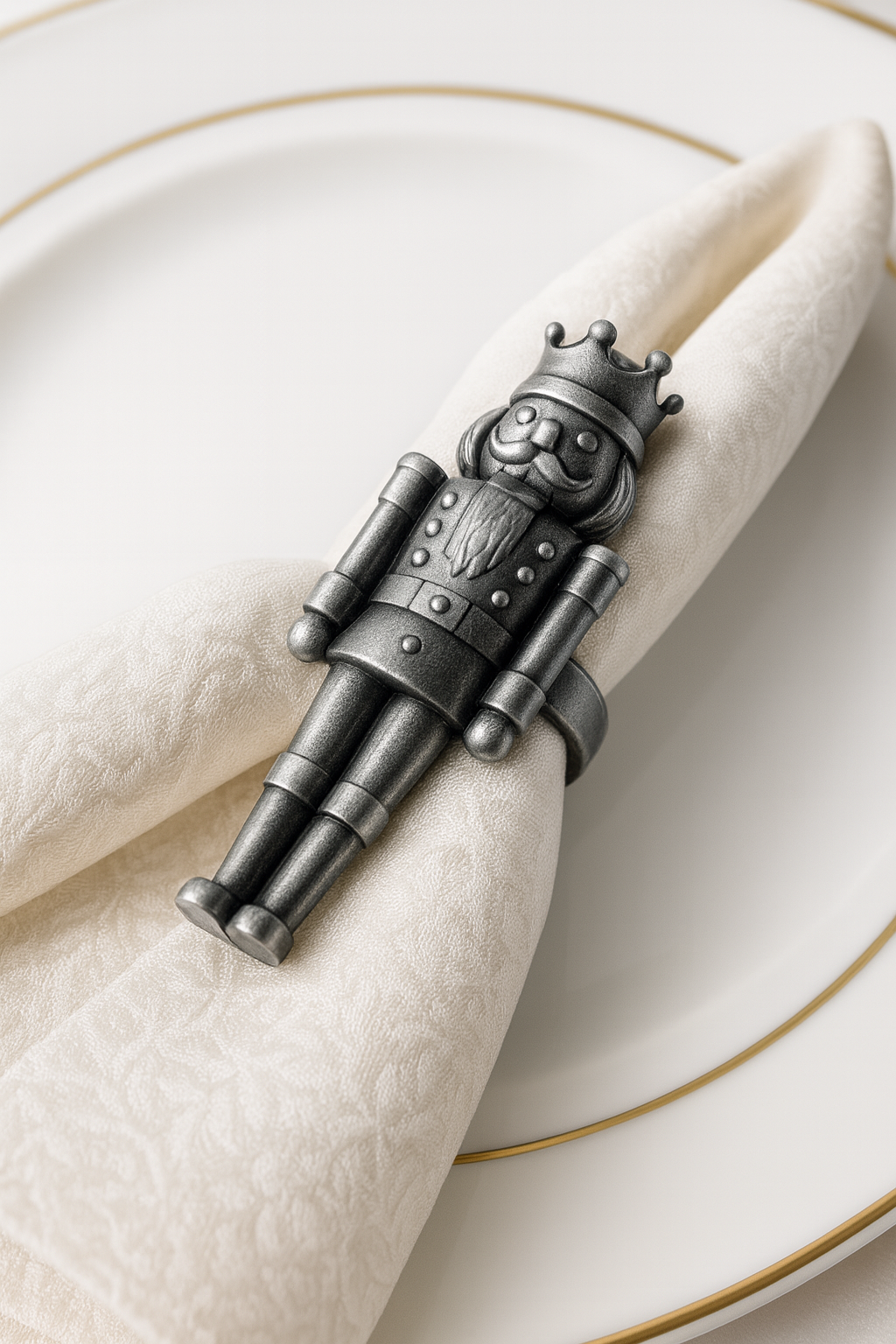 Platinum Nutcracker Napkin Ring