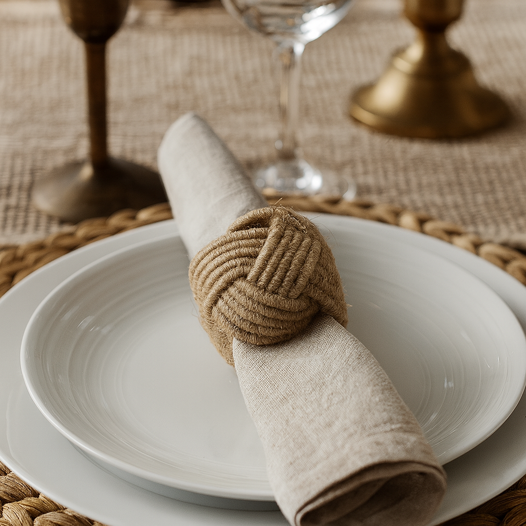 Natural Braided Jute Burlap Napkin Ring