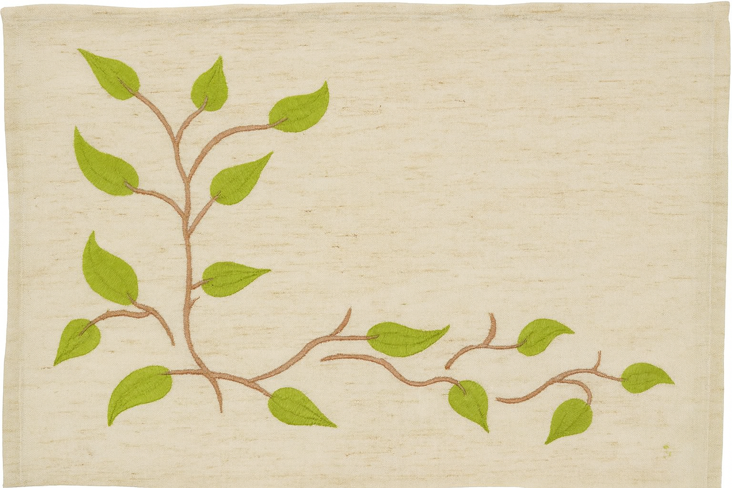 5209 - Embroidered Vine Design Linen Blend Placemat - 14x20 in