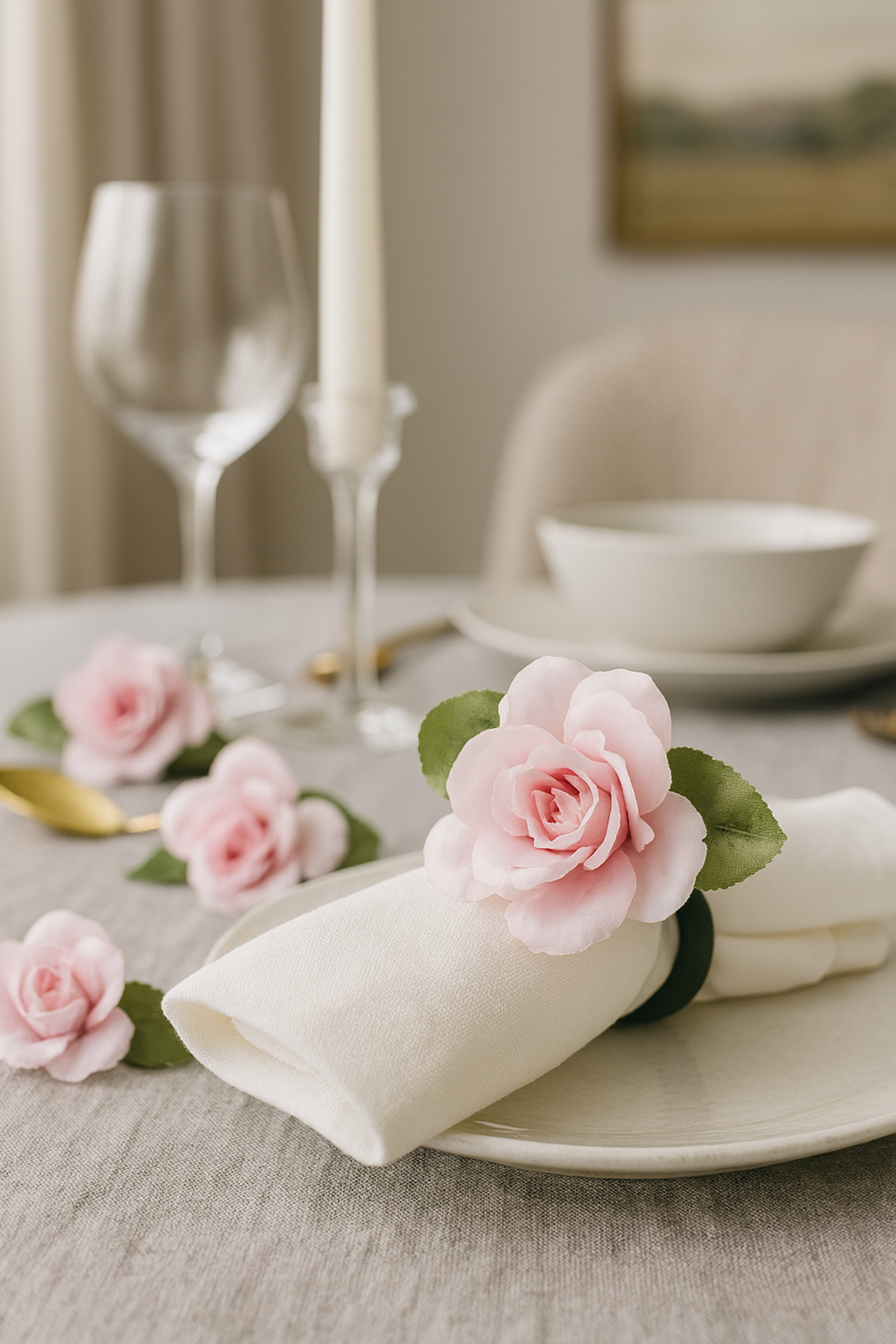 NR0105 - Pink Rose Napkin Ring