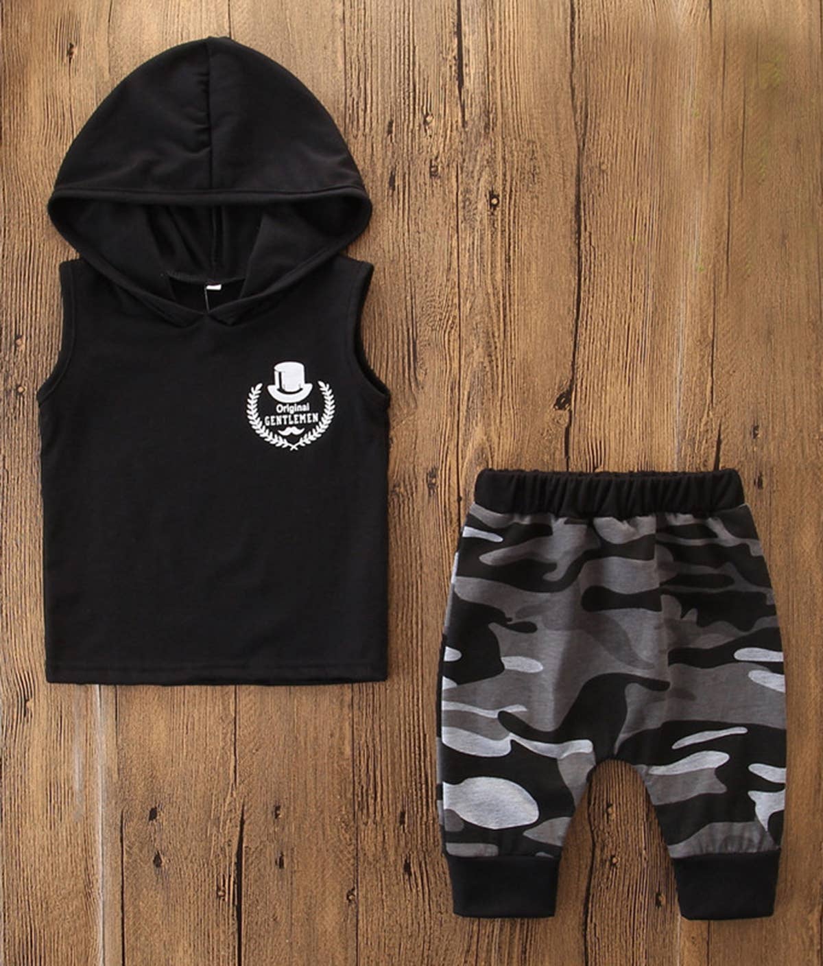 Black Baby Hooded Tank Top and Joggers