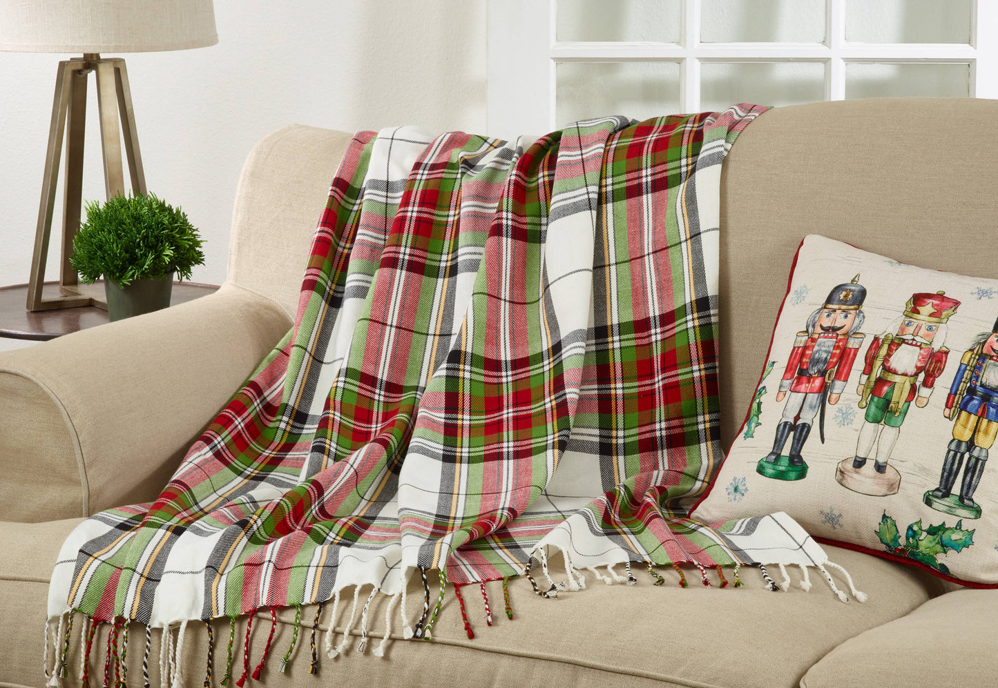 TH286 - Modern Plaid Cotton 50x60 Throw Blanket