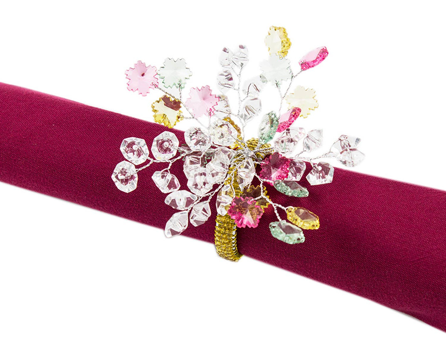 Handmade Colorful Beaded Faux Pearl Napkin Ring