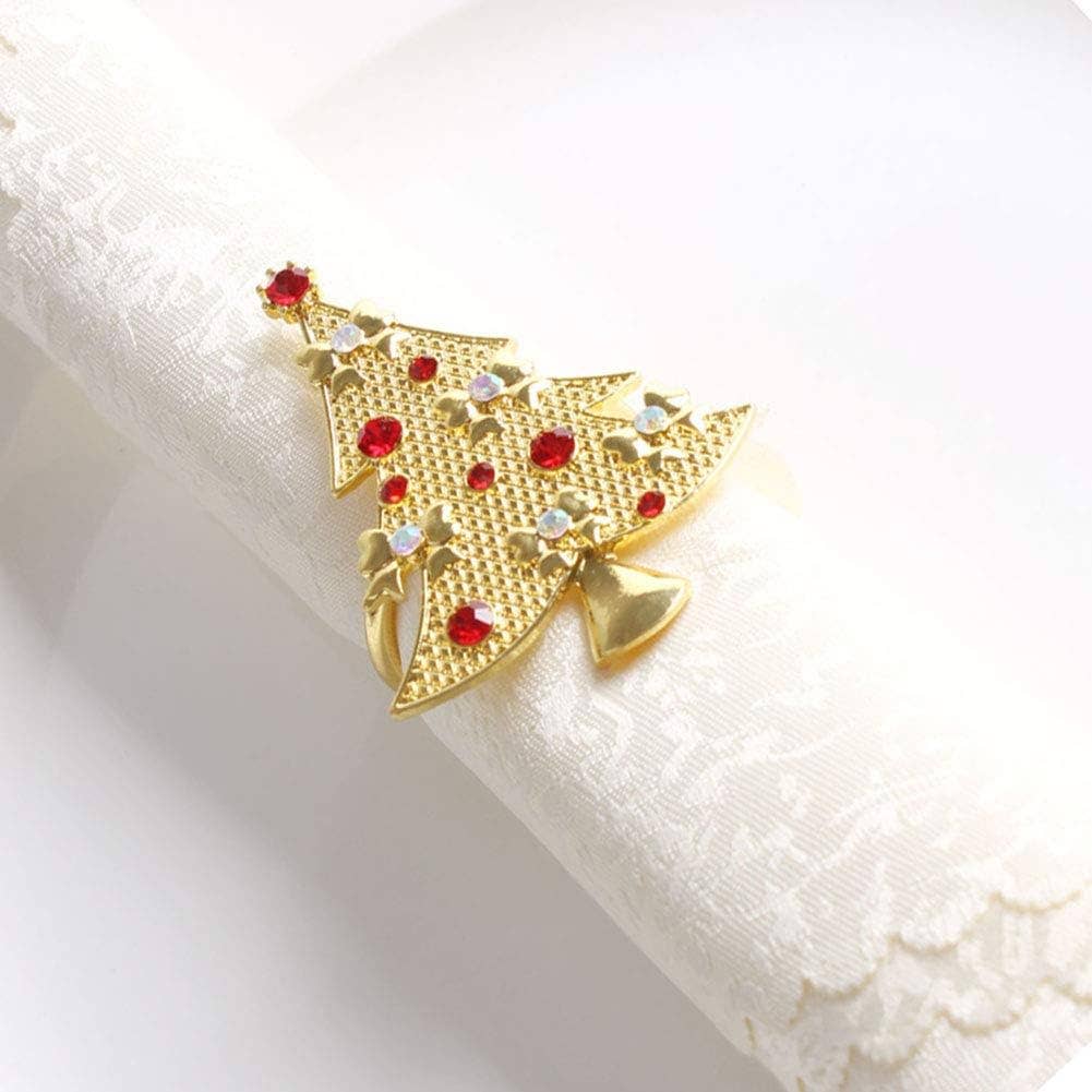 Gold Jeweled Christmas Tree Napkin Ring