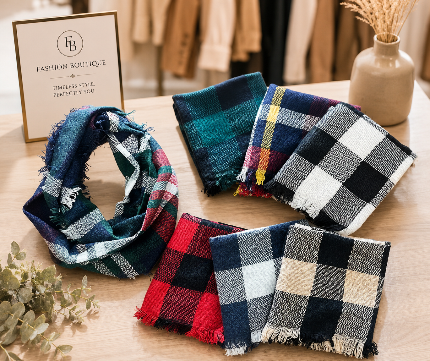 Buffalo Plaid Infinity Scarf